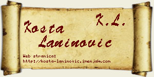 Kosta Laninović vizit kartica